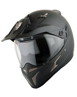Martian Genuine Real Carbon Fiber Motorcycle Modular Flip up Full Face Helmet HB-BXN-L9 Matt Carbon Black, DOT Approved