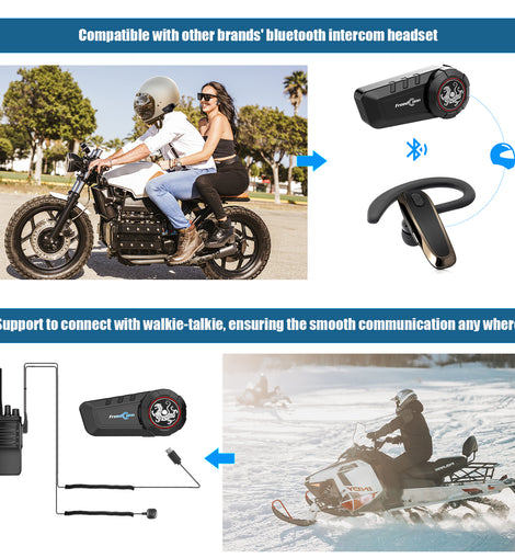 Intercom Moto Bluetooth 6 Rider, Bluetooth 2 Helmet Headset
